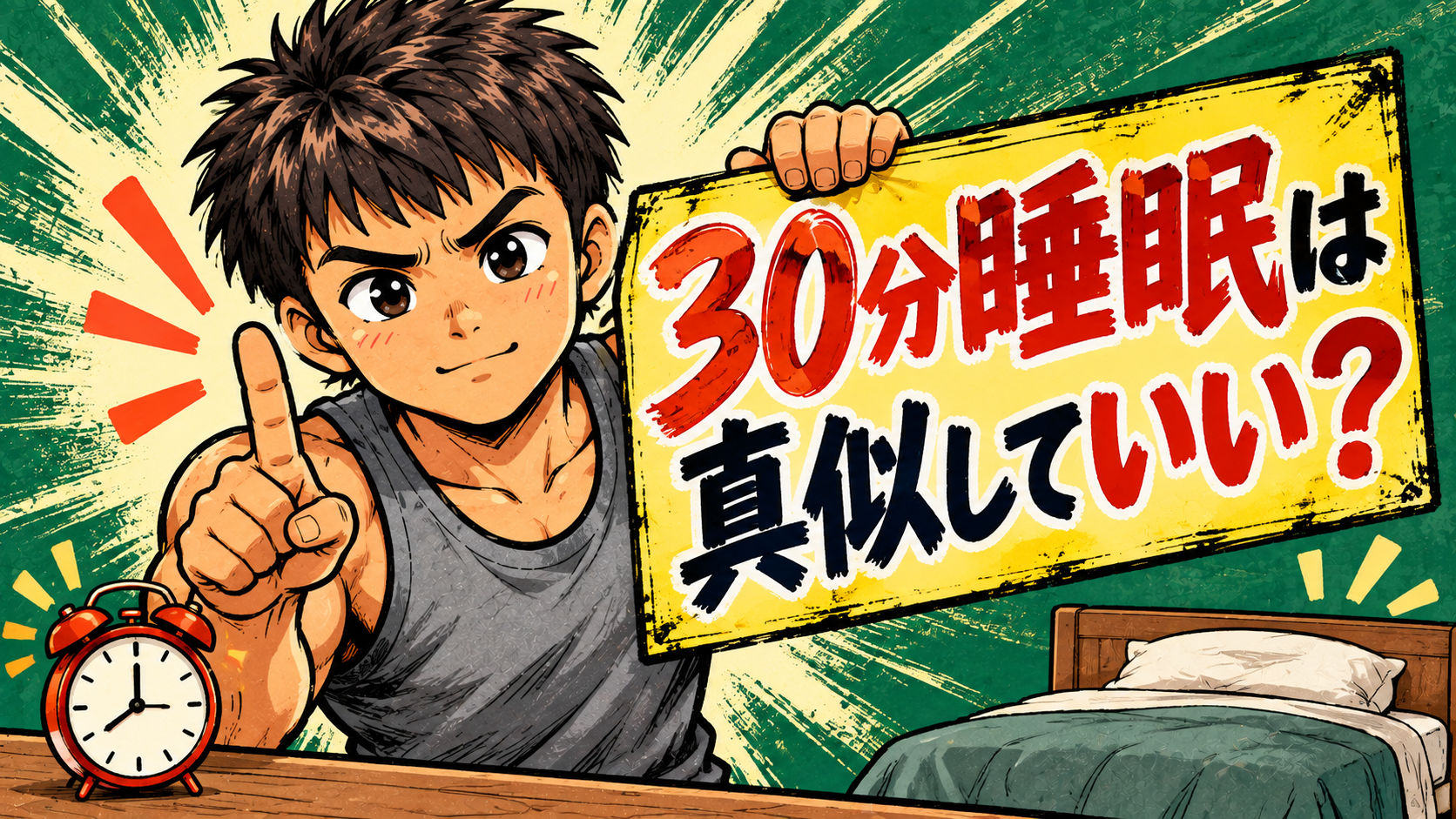 30分睡眠を真似する前に本人の体験と一般的な睡眠情報を分けて確認するオリジナルイラスト